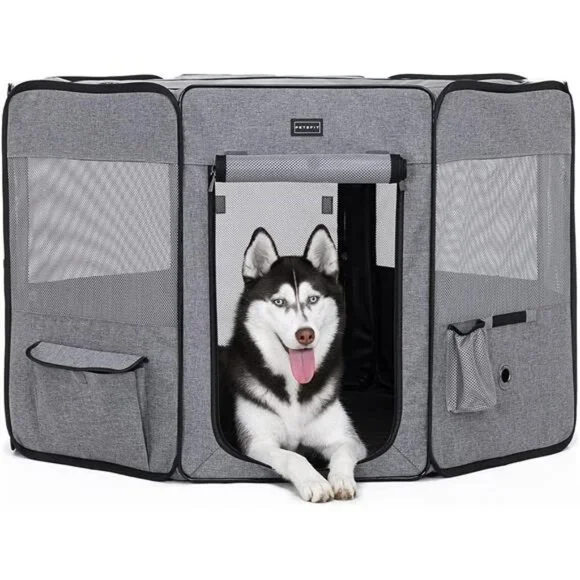 Playpen for for Large Dogs, with Water Bottle Holder, 41.5 Dia x 28.5H